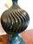 Pair of Mid 20th Century Two-Tone Blue Ceramic Swirl Statement Table Lamps For Sale In Boston - Image 6 of 12