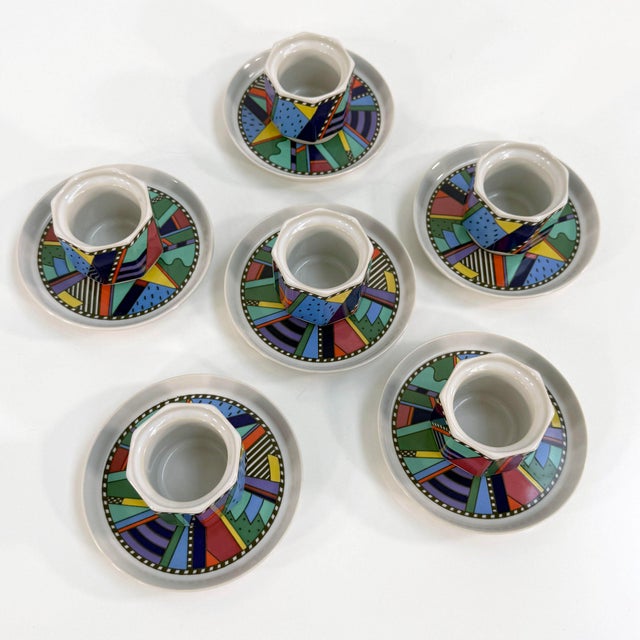 1990s Metropol Espresso Cups and Saucers by Barbara Brenner for Rosenthal, 1990s, Set of 6 For Sale - Image 5 of 6