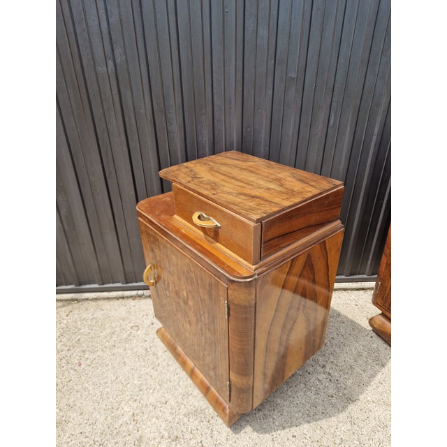 Vintage Art Deco Bedside Tables, 1930s, Set of 2 For Sale - Image 12 of 18