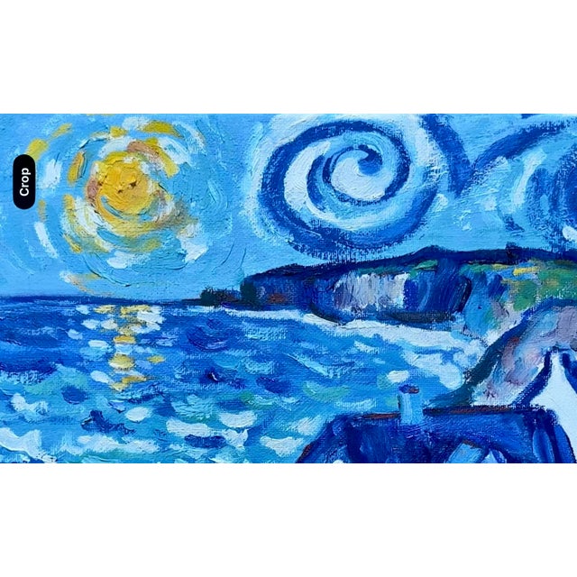 Impressionist "Sunlight Over the Coastal Cottages" Impressionist Oil Painting For Sale - Image 3 of 9