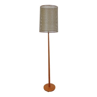 Mid-Century Modern Scandinavian George Kovacs Double Shade Teak Floor Lamp For Sale