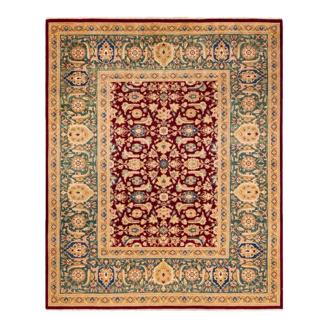 Mogul, One-of-a-Kind Hand-Knotted Area Rug in Red, 8' 1" x 10' 2" For Sale