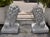 Pair of Weathered Concrete Garden Lions Handsome pair of concrete garden lion statues with great presence and a...