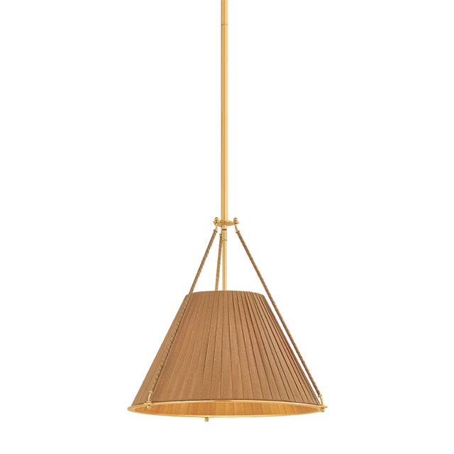 Hudson Valley Lighting Sunside 18 in. 3 Light Pendant in Aged Brass Finish For Sale