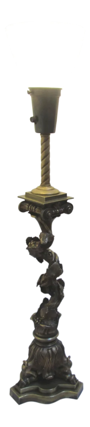 19th Century Antique French Bronze Gilt Candelabra Lamp