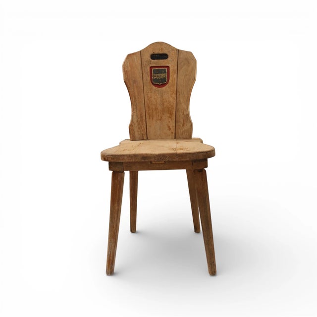 Brown 19c Belgian Antique Chairs With Coat of Arms From Chateau (Six Available) For Sale - Image 8 of 11