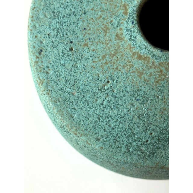 Ceramic Vase with Green Glaze by John Ward For Sale - Image 4 of 12