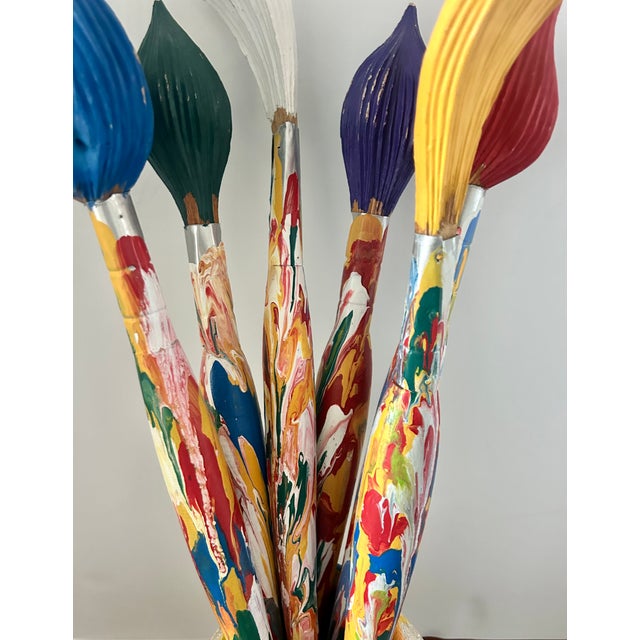 Vintage Italian Pop Art "Bouquet of Paintbrushes" Sculpture – Attributed to Livio De Marchi For Sale - Image 4 of 14