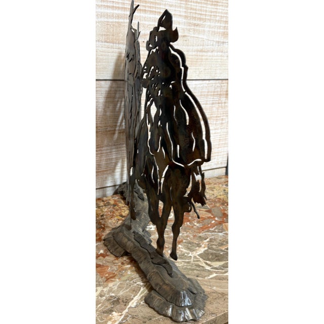 Metal Riders on the Storm — Modern Cut Steel Western Cowboy Sculpture For Sale - Image 7 of 16