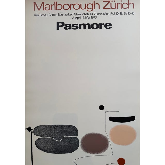 Beige Victor Pasmore (1908-1998), Marlborough Zürich, 1973, Vintage Exhibition Poster, Printed in Switzerland For Sale - Image 8 of 9