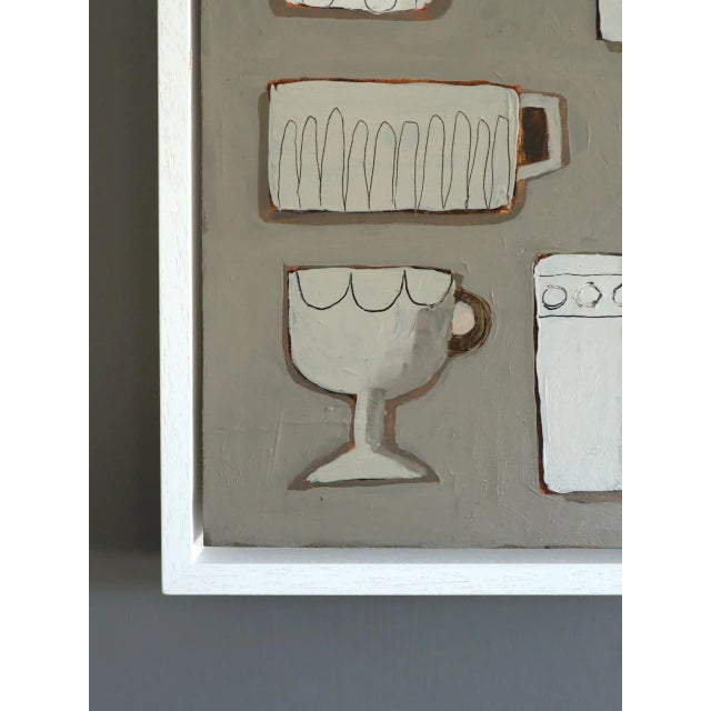 Paint 2025 Contemporary 'Cup Collective' Original Mini Naive Style Acrylic Painting by British Artist Annemarie Derrick, Framed For Sale - Image 7 of 12