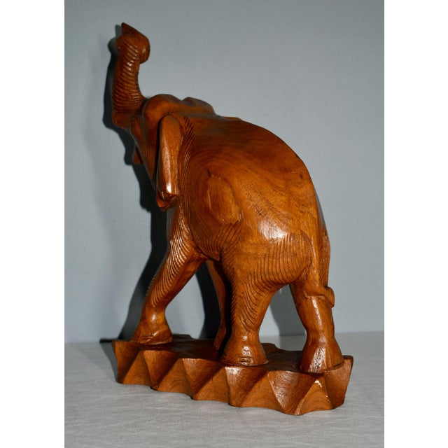 Vtg. Carved Wood Elephant Statue For Sale - Image 10 of 13