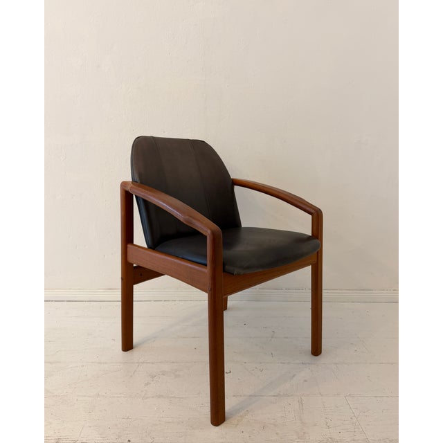 Mid-Century Modern German Teak Chair in Black Leather, 1960s For Sale - Image 13 of 13