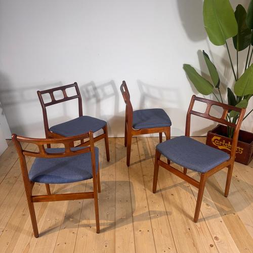 Set of 4 Danish teak dining chairs, 1960s