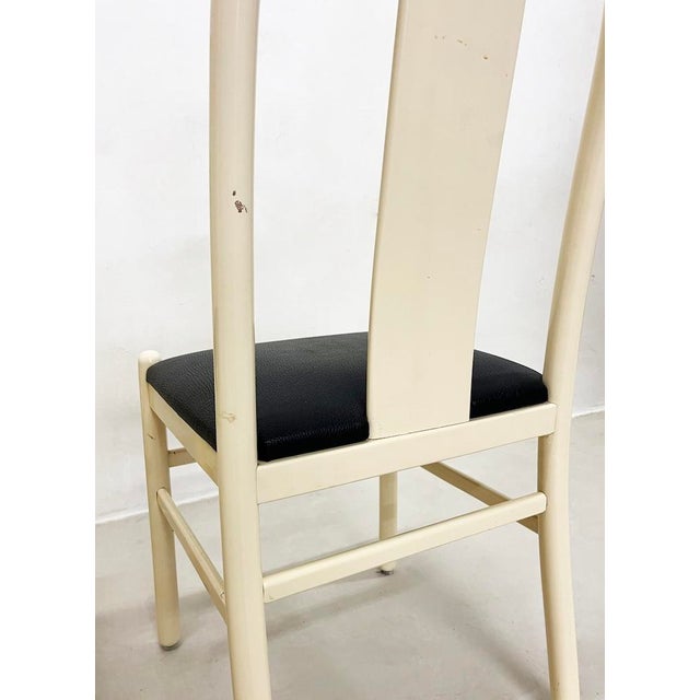 Wood Lacquered Wooden Chairs, 1980s, Set of 4 For Sale - Image 7 of 11