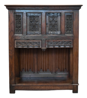 18th Century French Colonial Oak Cabinet with Gothic Elements