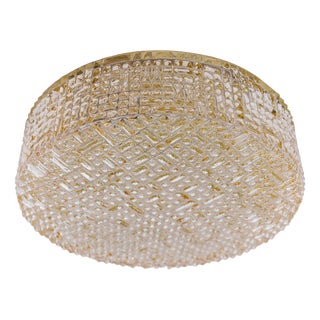 Amber Bubble Glass Flush Mount Lamp by Helena Tynell for Limburg Boom, 1960s For Sale