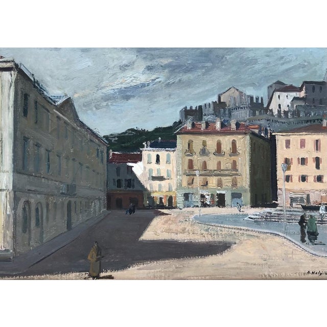 Artist born in 1898. Died in 1978. Original frame Work on canvas Frame in molding and beige gray wood 50 x 63 x 6 cm This...