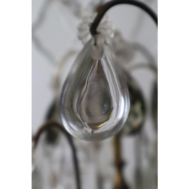Metal Chandelier with Clear Crystal Pendants and Champagne Smoky Glass For Sale - Image 7 of 18