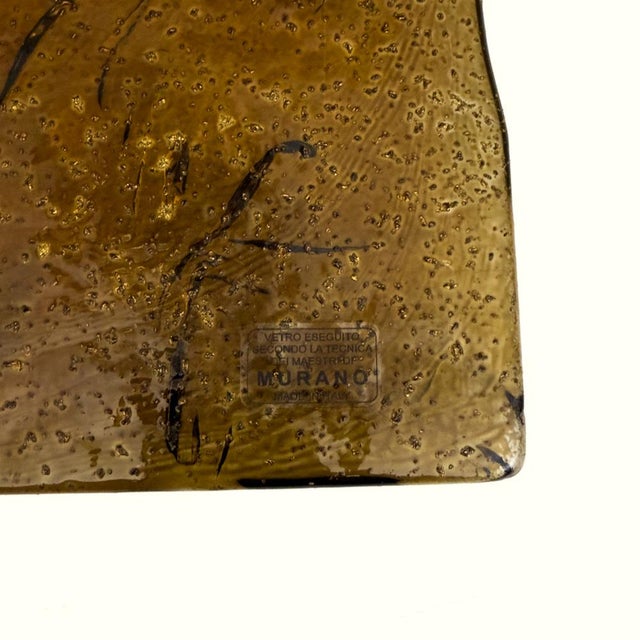 Amber Murano Glass and Brass Sconces from Mazzega, Set of 2 For Sale - Image 11 of 13