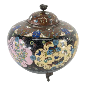 Japanese Cloisonne Enamel Covered Jar