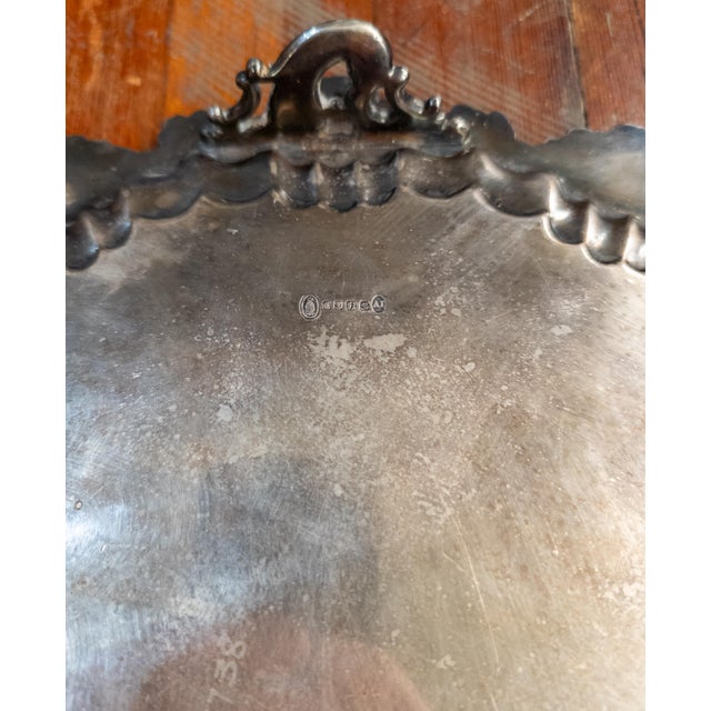 20th Century English Silverplate Rococo Revival Salver Tray by Ellis Barker For Sale - Image 13 of 14