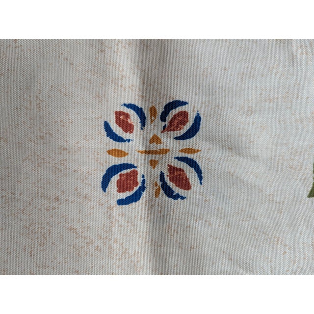 Sister Parish Vintage English Cottage Block Print Style Schumacher Fabric 1.8 Yards For Sale - Image 4 of 15