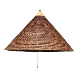 Mid-Century Modern Corrugated Cardboard Pendant Hanging Light For Sale