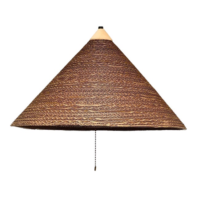 Mid-Century Modern Corrugated Cardboard Pendant Hanging Light For Sale