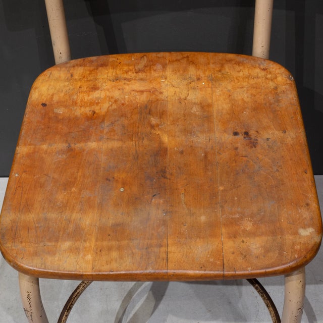 Mid-Century Schoolhouse Maple Desk/Dining Chairs c.1950 For Sale - Image 10 of 12