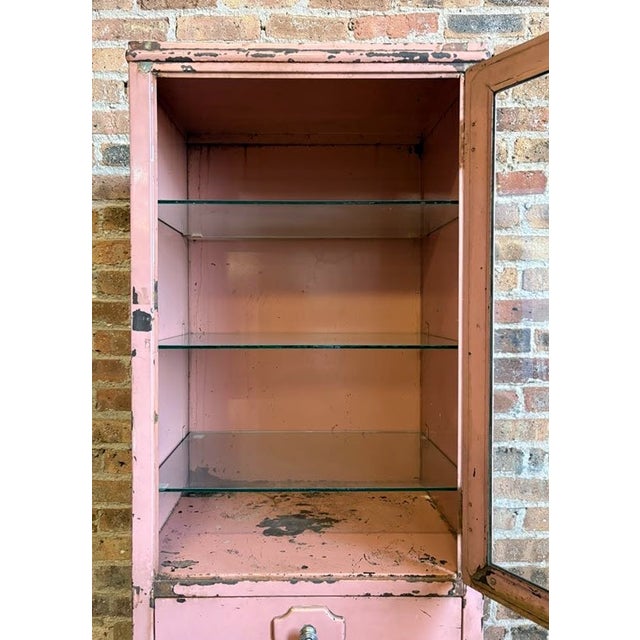 Vintage Pastel Pink Industrial Medical Rolling Cabinet For Sale - Image 16 of 17
