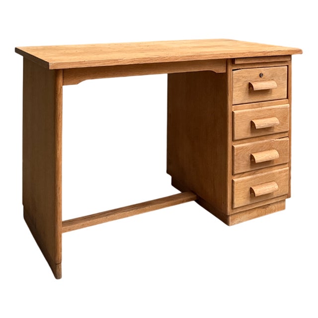 Oak Half-Ministerial Desk, 1950s For Sale