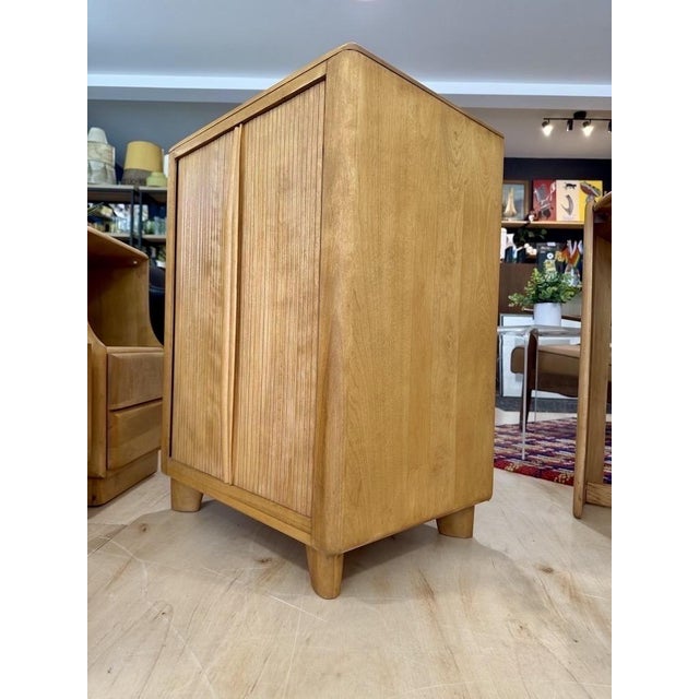 1950s Vintage Heywood Wakefield Tambour Utility Cabinet Model M179 For Sale - Image 5 of 13