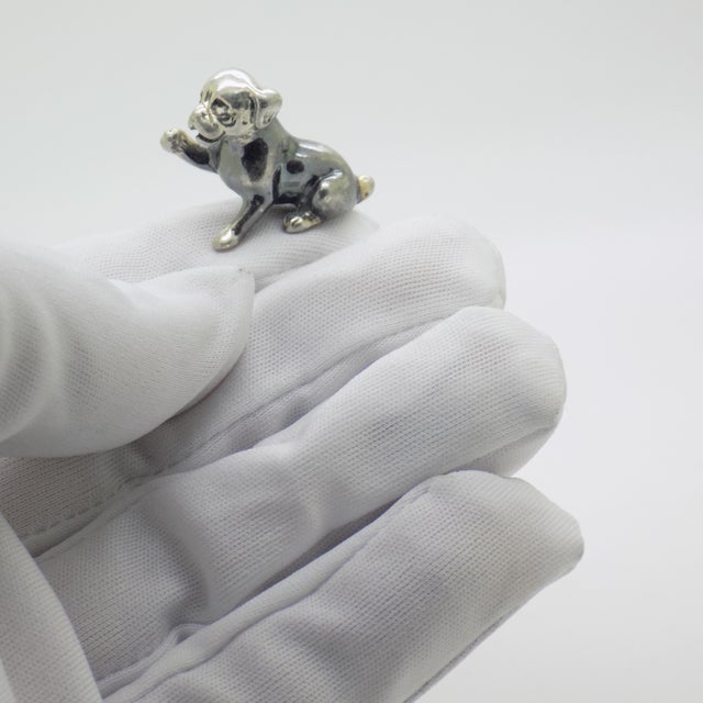 Vintage Italian Genuine Silver 800 Puppy Dog Figurine by Sorini, Arezzo, 1980s For Sale - Image 9 of 15