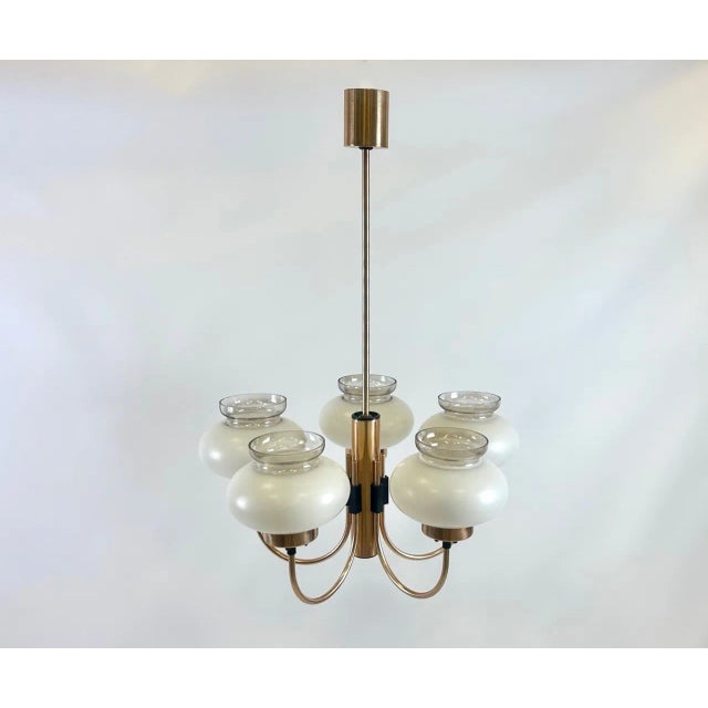 Mid-Century Modern German Five-Arm Hanging Light, 1970s For Sale - Image 9 of 10