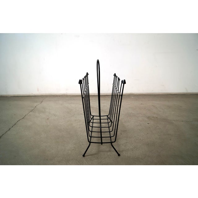 Metal 1950’s Mid-Century Modern Arthur Umanoff Style Magazine Rack For Sale - Image 7 of 11