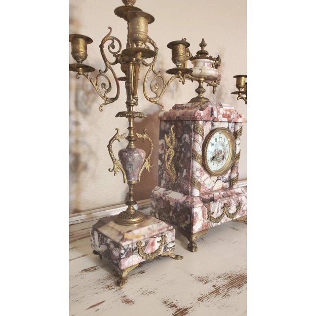 French 19th Century Parisian Mantel Set - 3 Pieces For Sale - Image 3 of 11