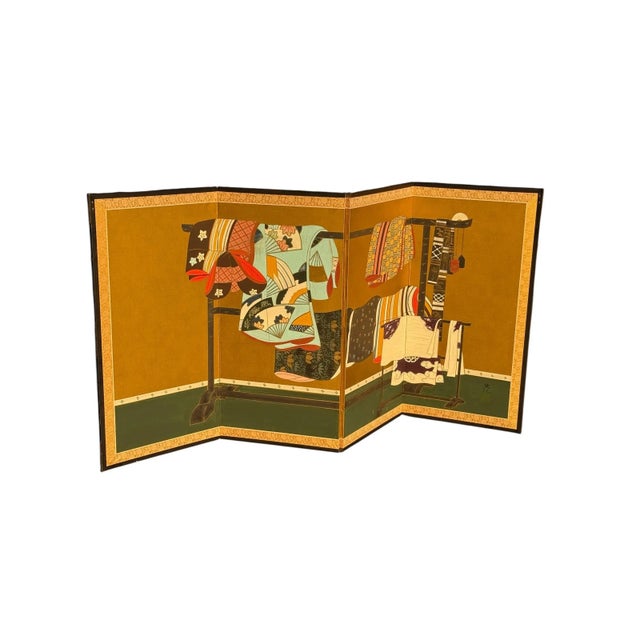 Mid 20th Century Vintage Japanese Tagesode Byobu For Sale - Image 5 of 7