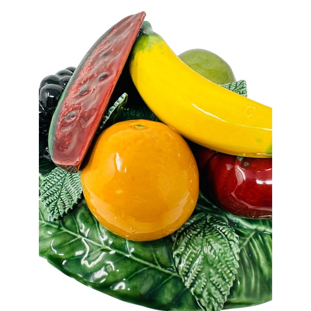 1960s Vintage Portuguese Secla Majolica Fruit Topiary Basket Tureen For Sale - Image 5 of 18