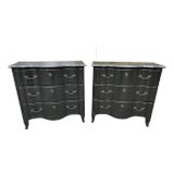 2000s Ralph Lauren Tortoiseshell Ebonized Bachelors Chest of Drawers - a Pair by Caracole For Sale