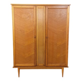 Vintage Oak Wardrobe, 1960s For Sale