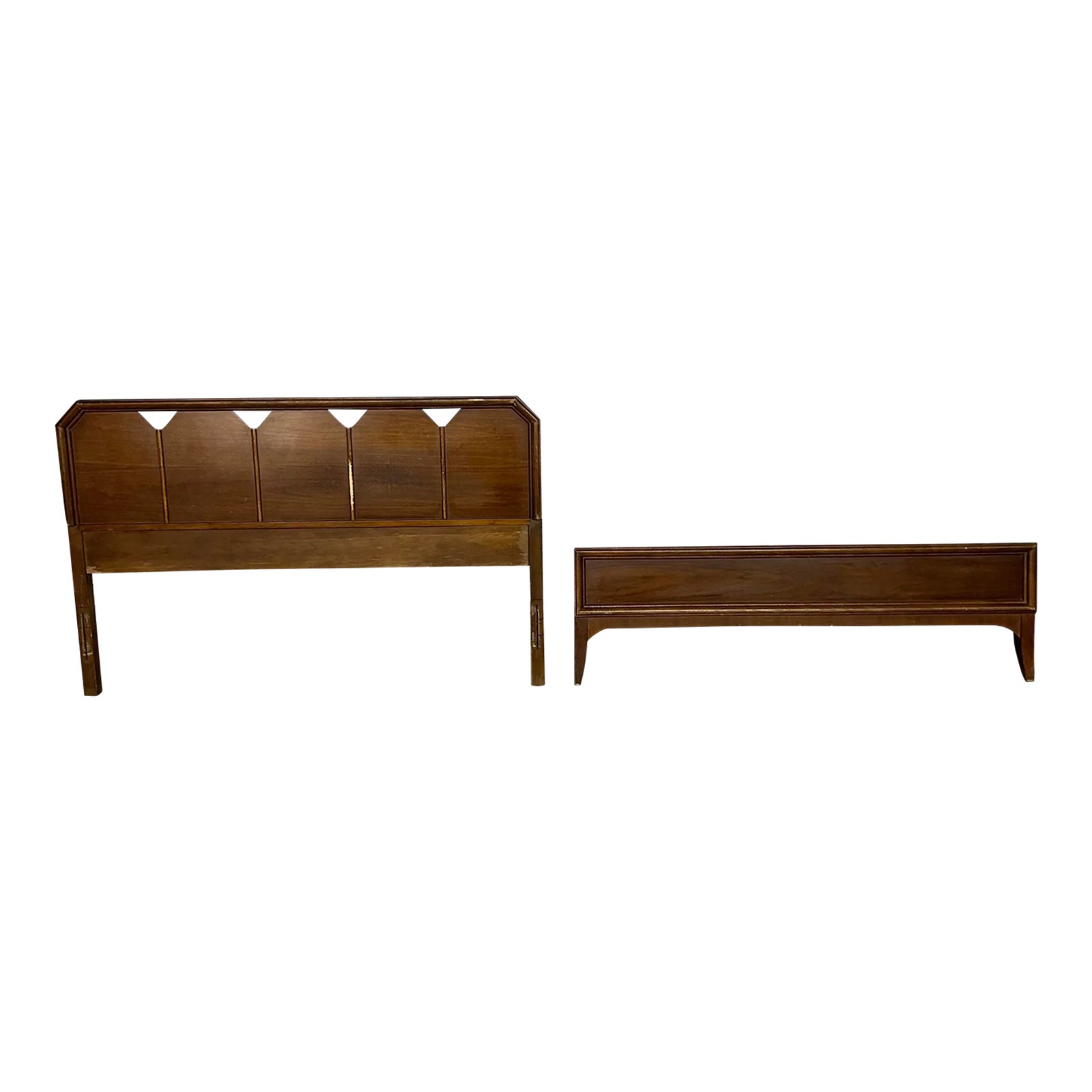 Mid Century Modern Full Size Headboard and Footboard Chairish