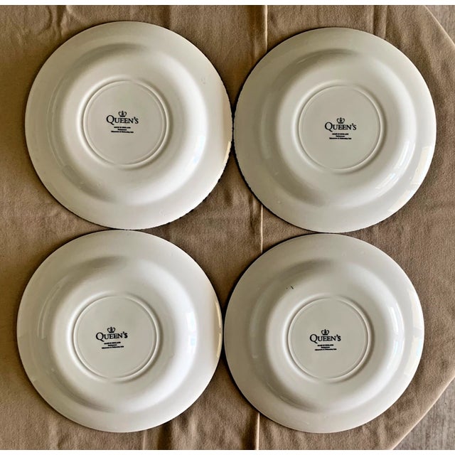 Bring timeless English charm to your dining table with this vintage set of four Queen's by Churchill **Calico Blue**...
