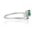 Metal Contemporary 925 Silver Oval 0.55 Ct Emerald & Diamond Split-Shank Wave Ring Size 8 For Sale - Image 7 of 13