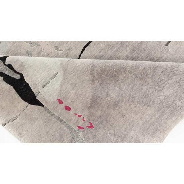 Handmade Grey, Ivory, Pink Splatter Rug by Eskayel for Doris Leslie Blau For Sale - Image 4 of 12