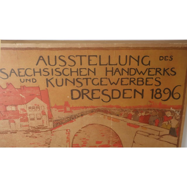 Art Nouveau Exhibition Poster of Saxony by Otto Fischer, Dresden, 1896 For Sale - Image 15 of 18