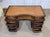 Mid 20th Century English Mahogany Desk with Drawers and Leather Top, 1950s For Sale - Image 5 of 16