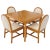 Leather Basket Weave Wicker Style Square Dining Room Table 4 Chairs Glass Top - 5 Pieces For Sale - Image 13 of 13