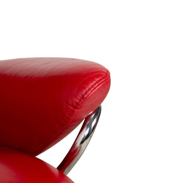 Set of Jazz Swivel Lounge Chair and Ottoman in Leather from Stressless For Sale - Image 9 of 18