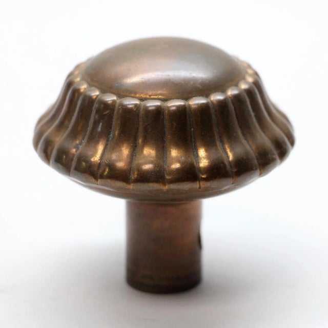 Traditional Single Antique Radial Bronze Passage Door Knob For Sale - Image 3 of 4